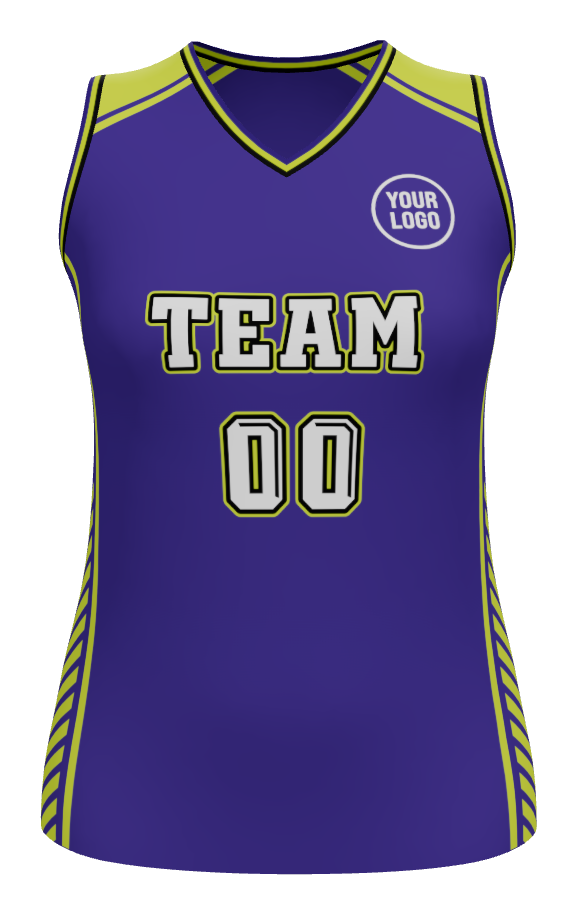 Womens Halfcourt V-Neck Basketball Jersey, design 01